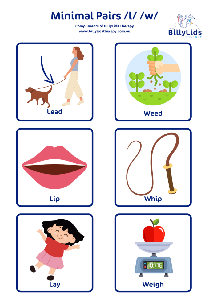 Minimal Pairs - a Parent’s Guide 8 Minimal Pair l → w Gliding
