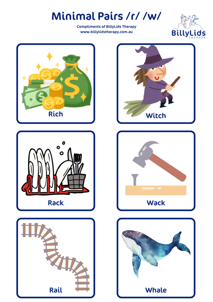 Minimal Pairs - a Parent’s Guide 7 r w Gliding
